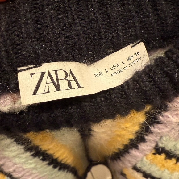 Zara Stripped Cropped Sweater Multicolor - Picture 4 of 4